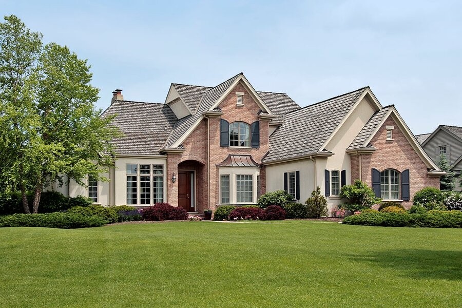 Shot of the exterior of a home protected with a smart home security system.