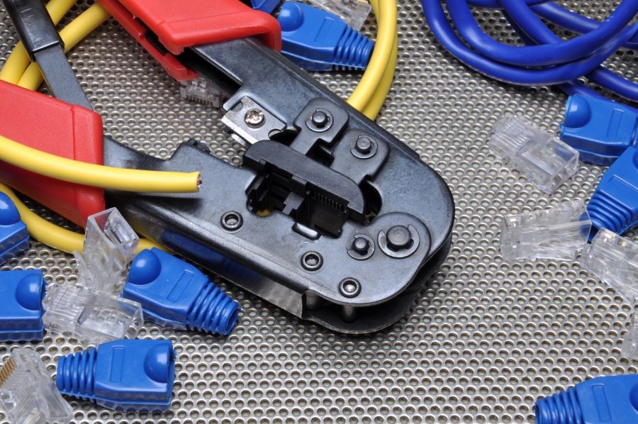 Low voltage wiring and a wire cutter and connectors.